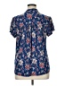 Lavish Floral Blue Short Sleeve Blouse Size 1X - photo 2