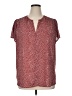 Monday Fun 100% Polyester Polka Dots Burgundy Short Sleeve Blouse Size 1X - photo 1