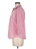 IZOD Checkered-gingham Pink 3/4 Sleeve Button-Down Shirt Size M - photo 5
