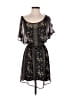 Eyeshadow 100% Polyester Paisley Black Casual Dress Size S - photo 1