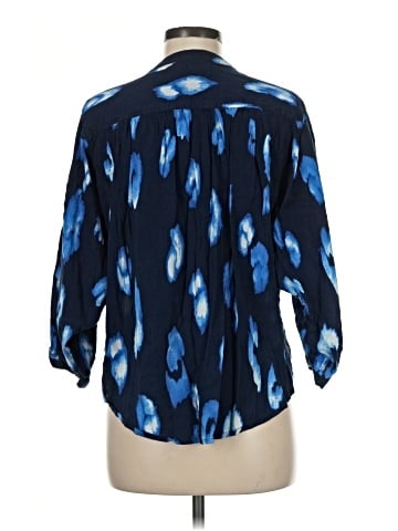 Kaari Blue 3/4 Sleeve Blouse (view 2)