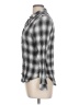 Gilli 100% Rayon Plaid Gray Long Sleeve Blouse Size L - photo 5