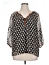 Papillon 100% Polyester Gray 3/4 Sleeve Blouse Size XL - photo 1