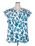 BLOOMCHIC 100% Polyester Blue Short Sleeve Blouse Size 26 - photo 1