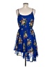 Eyeshadow 100% Polyester Floral Blue Casual Dress Size M - photo 2