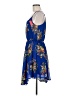 Eyeshadow 100% Polyester Floral Blue Casual Dress Size M - photo 5