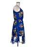Eyeshadow 100% Polyester Floral Blue Casual Dress Size M - photo 4