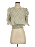 Paper Crane 100% Polyester Green 3/4 Sleeve Blouse Size S - photo 1