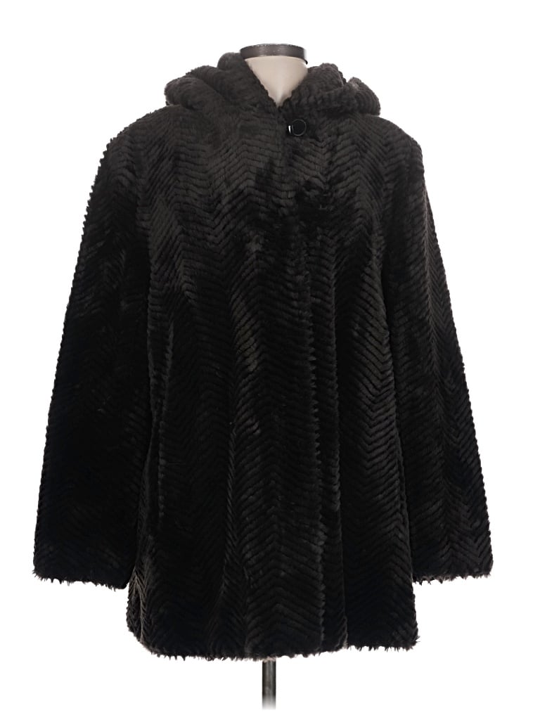Pre-owned Gallery Faux Fur Jacket In Black