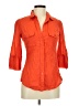 Fei Orange 3/4 Sleeve Button-Down Shirt Size 8 - photo 1