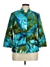 Chico's Print Teal Jacket Size XL (3) - photo 1