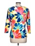 Ruby Rd. Floral Graphic Multi Color Orange 3/4 Sleeve Blouse Size L - photo 2