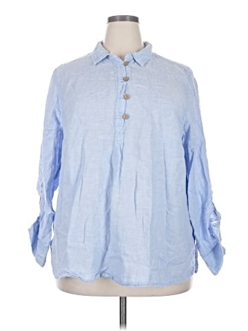Sigrid Olsen 3/4 Sleeve Button-Down Shirt (view 1)