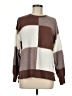 Fate Color Block Brown Pullover Sweater Size M - photo 1