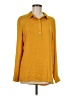 Left Coast by Dolan 100% Polyester Yellow Long Sleeve Blouse Size M - photo 1