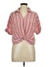 Kut from the Kloth Stripes Pink Short Sleeve Blouse Size L - photo 1