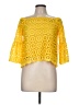 INA 100% Polyester Yellow 3/4 Sleeve Blouse Size M - photo 1