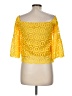 INA 100% Polyester Yellow 3/4 Sleeve Blouse Size M - photo 2