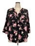 Torrid Floral Black 3/4 Sleeve Blouse Size 2X Plus (2) - photo 1
