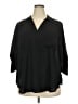 Torrid 100% Polyester Black 3/4 Sleeve Blouse Size 2X Plus (2) - photo 1