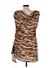 H&M 100% Polyester Animal Print Tan Cocktail Dress Size L - photo 2