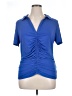 Boston Proper 100% Polyester Blue Short Sleeve Blouse Size XL - photo 1