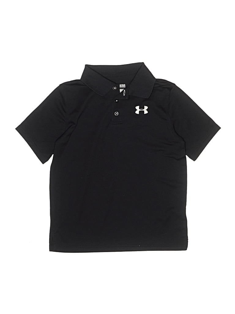 Pre-owned Under Armour Kids' Short Sleeve Polo Shirt In Black