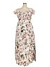 Torrid 100% Rayon Floral Ivory Casual Dress Size 2X Plus (2) - photo 2