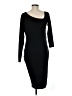 Pink Blush Solid Black Casual Dress Size M - photo 2