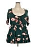 Torrid Green Short Sleeve Blouse Size 2X Plus (2) - photo 1