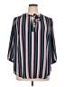 Torrid 100% Polyester Stripes Teal 3/4 Sleeve Blouse Size 1X Plus (1) - photo 1