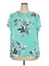 Torrid 100% Polyester Teal Short Sleeve Blouse Size 2X Plus (2) - photo 1