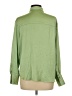 MNG 100% Polyester Solid Green Long Sleeve Blouse Size 10 - photo 2