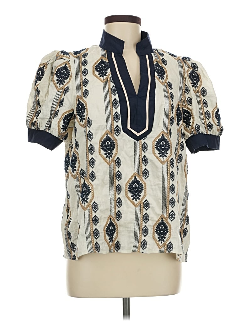 Pre-owned Entro Short Sleeve Blouse In Blue