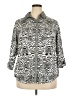 Allison Daley 100% Cotton Animal Print Silver 3/4 Sleeve Button-Down Shirt Size 18 - photo 1