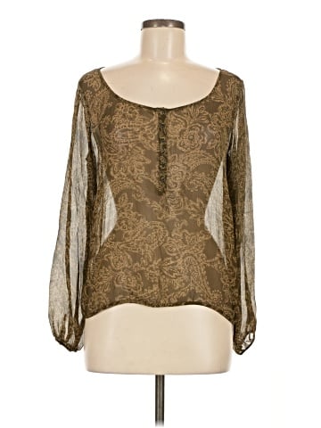 Lauren by Ralph Lauren Long Sleeve Silk Top (view 1)