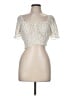 Paper Crane 100% Polyester Ivory Short Sleeve Blouse Size M - photo 1