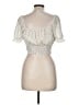 Paper Crane 100% Polyester Ivory Short Sleeve Blouse Size M - photo 2