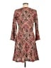 Maeve 100% Polyester Print Brown Cocktail Dress Size M - photo 2