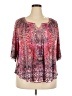 One World 100% Polyester Pink Short Sleeve Blouse Size 2X - photo 1