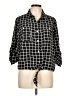Ellen Tracy Checkered-gingham Black 3/4 Sleeve Button-Down Shirt Size L - photo 1