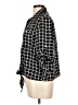 Ellen Tracy Checkered-gingham Black 3/4 Sleeve Button-Down Shirt Size L - photo 5