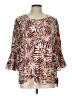 I.N. Studio 100% Polyester Brown 3/4 Sleeve Blouse Size L - photo 1