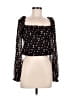 WAYF 100% Polyester Black Long Sleeve Blouse Size 8 - photo 1