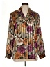 Alia 100% Polyester Floral Brown Long Sleeve Blouse Size 12 - photo 1