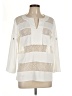 Peter Nygard 100% Polyester Solid Ivory White 3/4 Sleeve Blouse Size 10 - photo 1