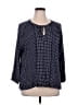 Meri Skye Floral Paisley Blue 3/4 Sleeve Blouse Size 1X - photo 1