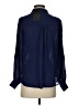Nonoo 100% Silk Blue Long Sleeve Silk Top Size 2 - photo 2