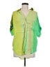 BLANK 100% Viscose Color Block Green 3/4 Sleeve Blouse Size M - photo 1