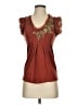 GU 100% Cotton Brown Short Sleeve Top Size XS - photo 1